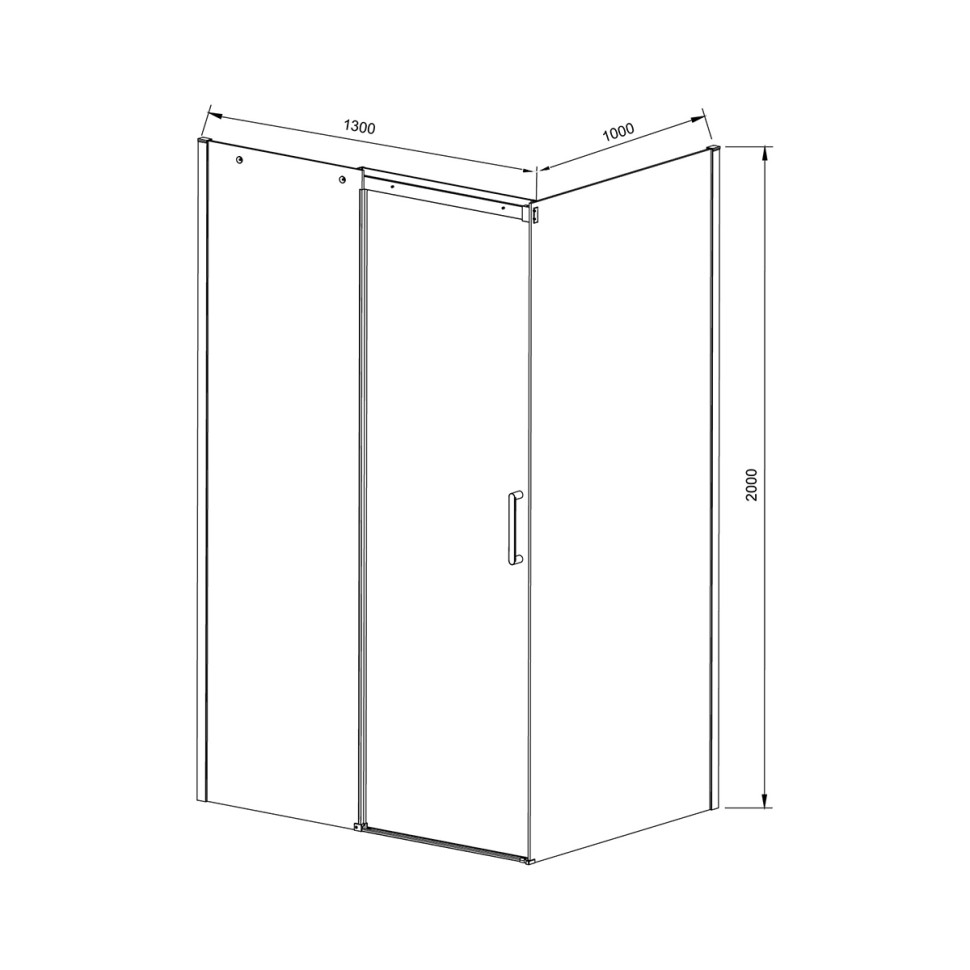 Душевой уголок Dice VSR-4D1013CLGM, 1300*1000, вороненая сталь, стекло прозрачное