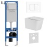 Комплект 3в1 IBERICA BLANCA инсталляция SILENCIO MINI, унитаз TOLEDO ALTO белый, кнопка смыва INOX-C белый матовый (IB.001M.TLA.231.111)