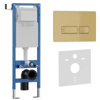 Комплект 2в1 IBERICA BLANCA инсталляция SILENCIO MINI, кнопка смыва ESTI-R золото матовое (IB.001M.215)