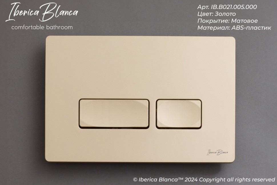 Комплект 2в1 IBERICA BLANCA инсталляция SILENCIO MINI, кнопка смыва ESTI-R золото матовое (IB.001M.215)