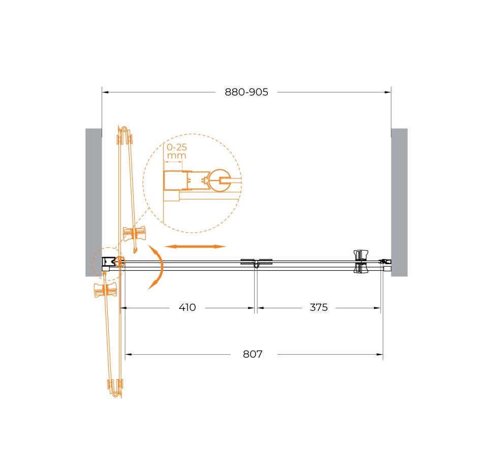 Душевая дверь CEZARES ECO-O-BS-12-90-C-Cr