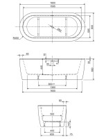 Акриловая ванна CEZARES SLIM CENTRAL-180-80-60-W37-SET
