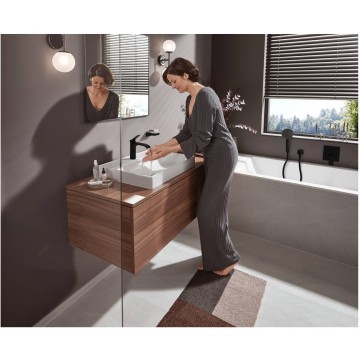 Смеситель для раковины Hansgrohe Vivenis без сливного гарнитура 75022670, черный матовый