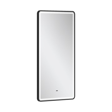 AQM9114B Зеркало в алюминиевом профиле с фронтальной LED подсветкой 500х27х900 (черный)
