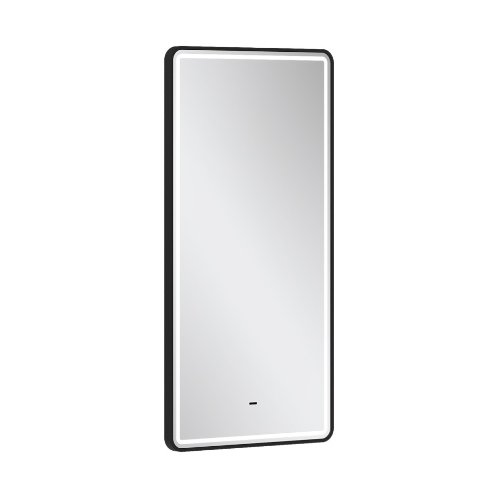 AQM9114B Зеркало в алюминиевом профиле с фронтальной LED подсветкой 500х27х900 (черный)