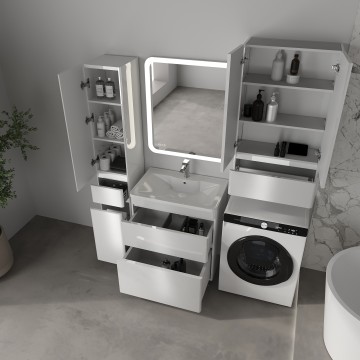 Тумба напольная STYLELINE "Атлантика 70", Люкс Плюс белый глянец под раковину Атлантик 70