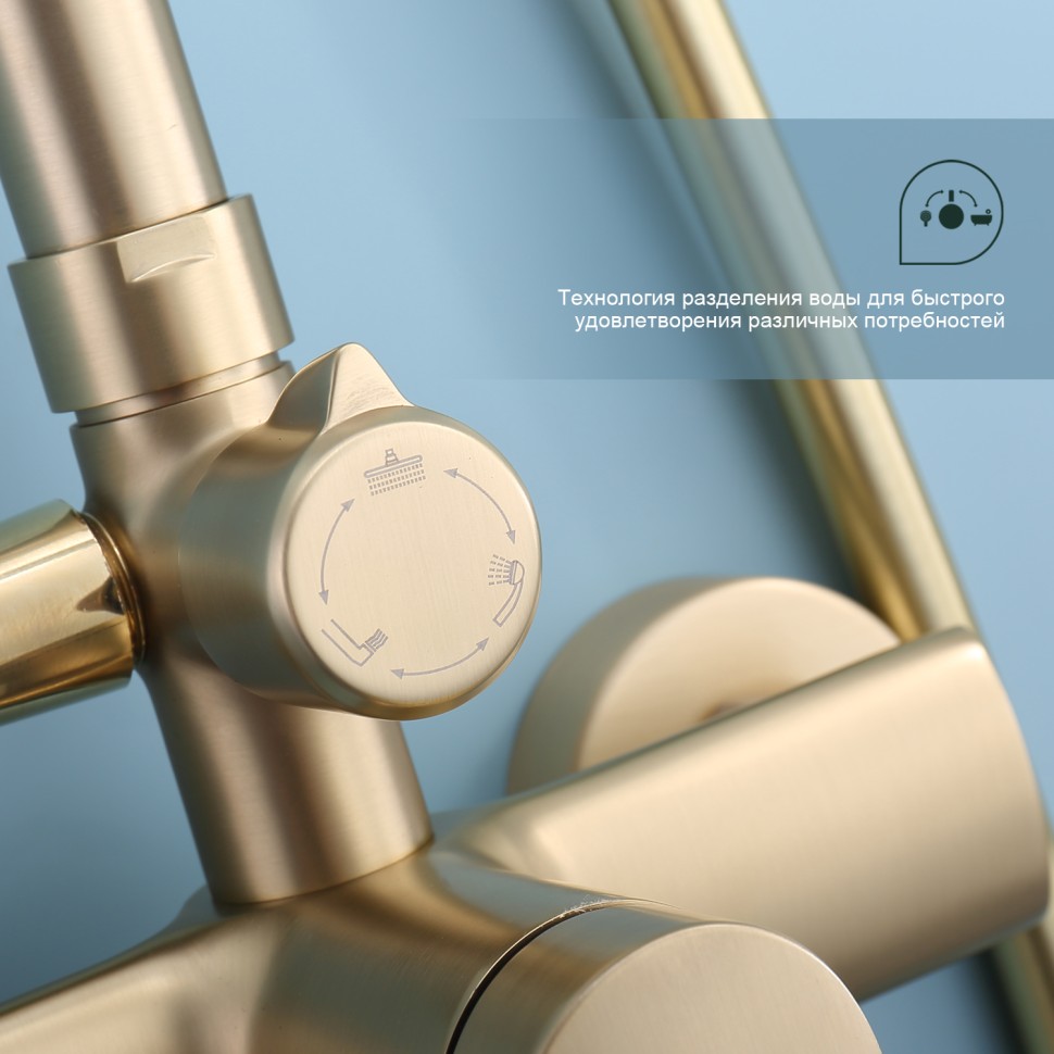 Душевая система Splenka для ванны и душа S50.24.03 Золотой сатин