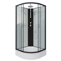 Душевая кабина Niagara Classic NG-6701-14BKT (90х90х210) средний поддон(26см),черный,стекло прозрачное,4 места