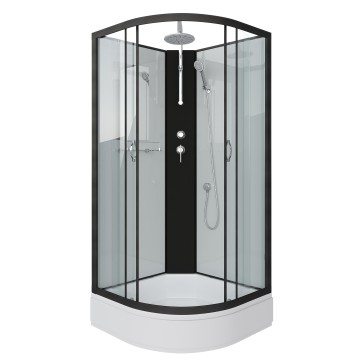Душевая кабина Niagara Classic NG-6701-14BKT (90х90х210) средний поддон(26см),черный,стекло прозрачное,4 места
