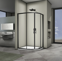 Душевой угол Veconi Rovigo RV-08B, 1200x900x1900, черный, стекло прозрачное