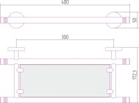 Полка Каньон стеклянная / L 400