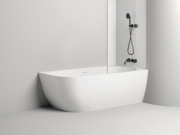 Ванна пристенная угловая SOFIA CORNER R 170x85 покраска по RAL полностью S-Stone Матовое
