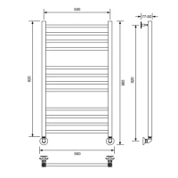 Полотенцесушитель водяной Veconi Vero-A, 50/100, черный
