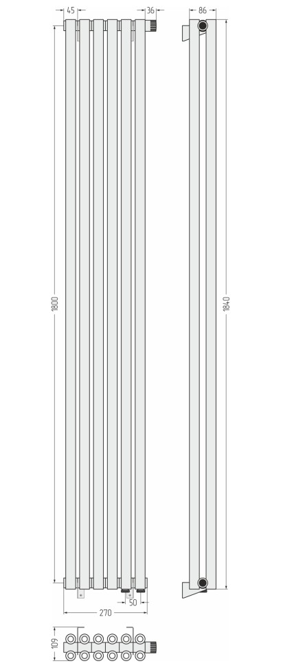 Эстет-00 EU50 1800х270 6 секций