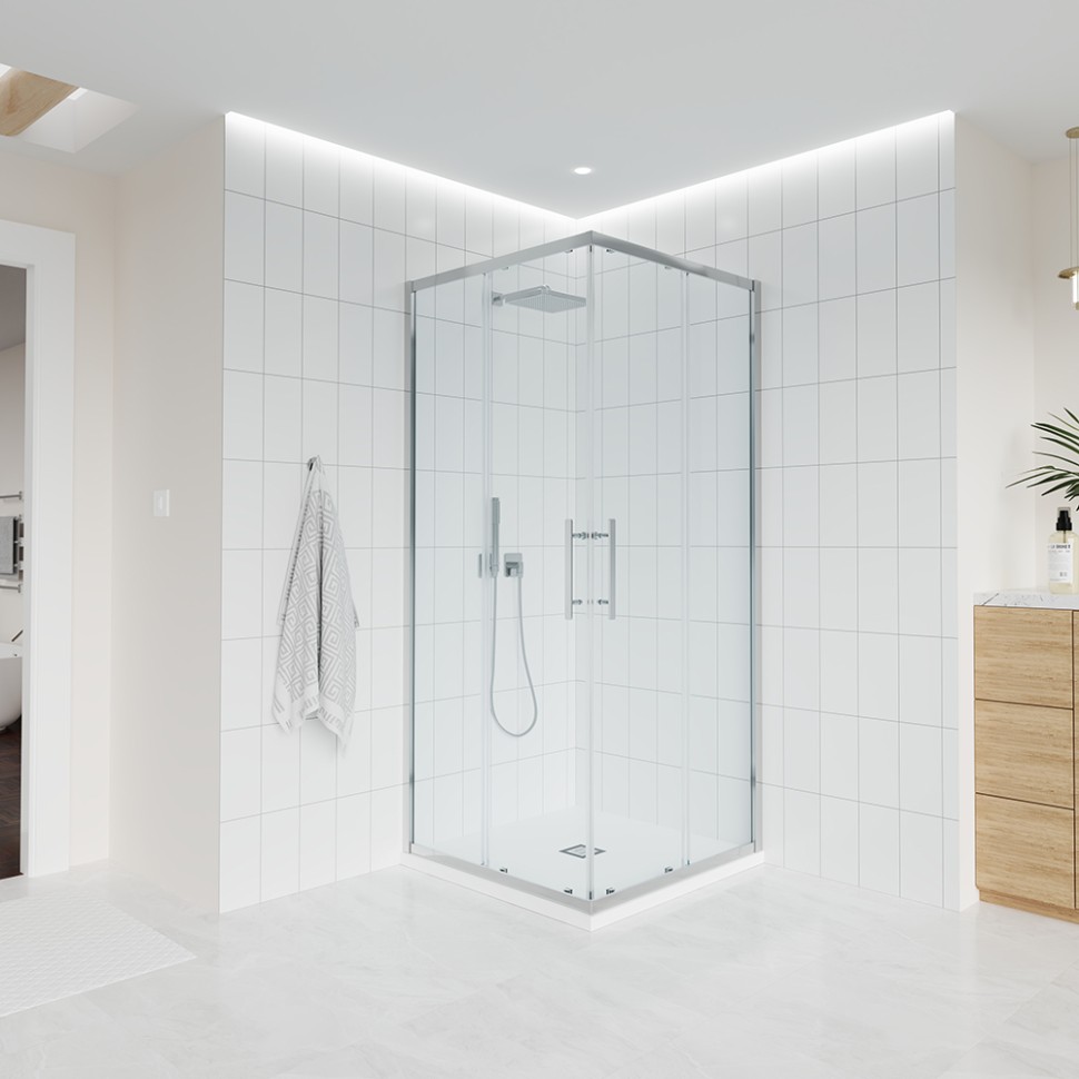 Душевой угол Veconi Evo 300 CH, 1100х800x1950, хром, прозрачное стекло