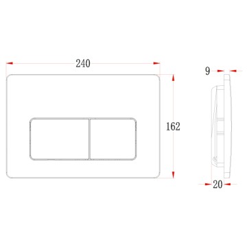 Кнопка смыва Veconi FLUSH V5, FLV5-G, 240х162х9, пластик, золото брашинг