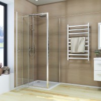 Душевой угол Veconi Rovigo RV-026, 1100х1000х1950, хром, стекло прозрачное