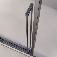 Душевой угол раздвижной Veconi Premium Ptato 300 SP GR-R, 1000х1000x2000, брашированный графит, стекло прозрачное