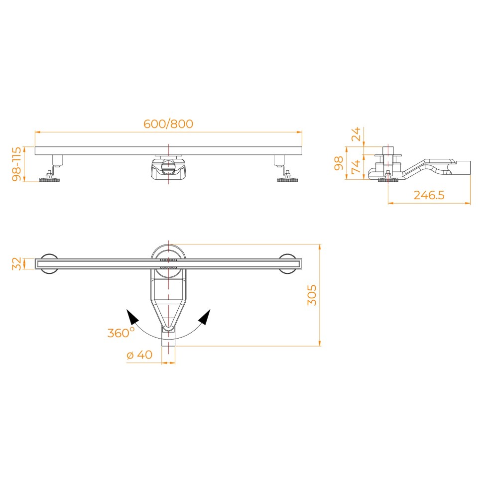 Душевой трап RGW SDR-51S (600)
