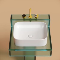 Умывальник чаша накладная прямоугольная (цвет Белый Матовый) Element 505x380x150мм