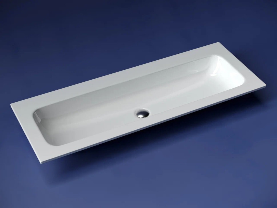 Раковина накладная мебельная Grace прямоугольная, без отверстия под смеситель 1210x457x137 мм, цвет белый, арт. CN7016wx