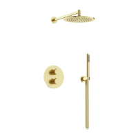 Душевой комплект с термостатом SANCOS Etna, с внутренней частью, брашированное золото, PVD покрытие, арт. SC9010BG