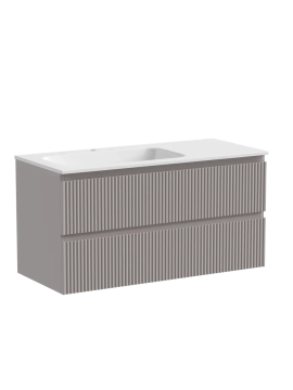 Тумба подвесная SANCOS Snob R левая 995х445х500, c двумя ящиками оснащенными доводчиками, Doha Soft, арт.SNR100LSM