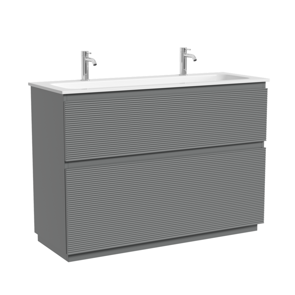 Тумба напольная SANCOS Folk Floor 1190х445х850, c двумя ящиками оснащенными доводчиками, Ergraut soft, арт.FL120FES