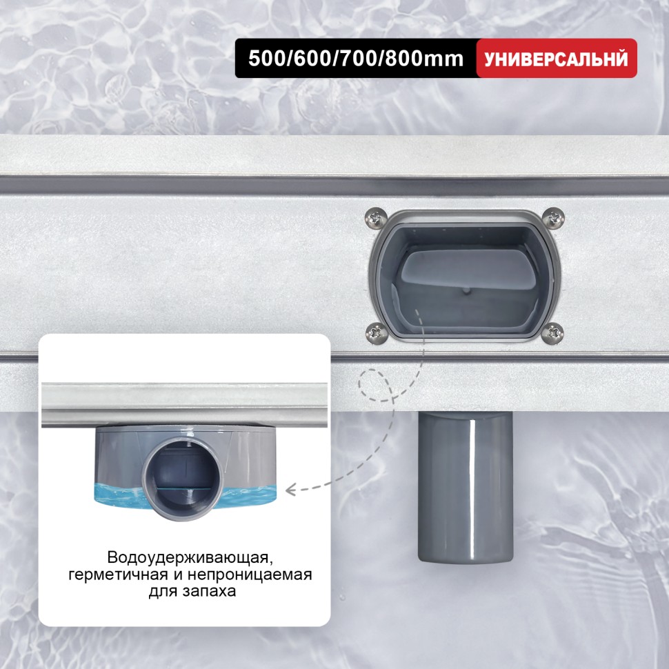 Трап для душа 70*600мм(поворот.сифон 360°) R652.60.05