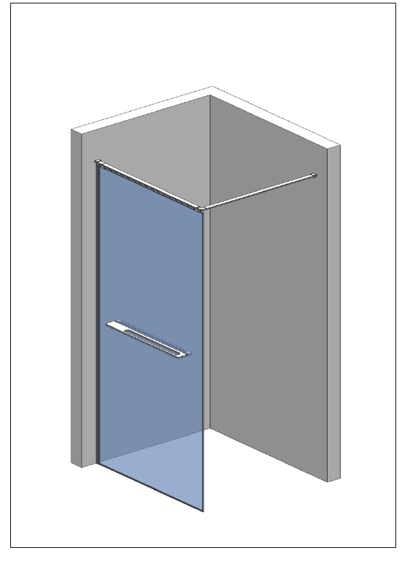 Душевое ограждение 900*2000 мм, 8мм прозрачное, EasyClean, цвет профиля черный матовый