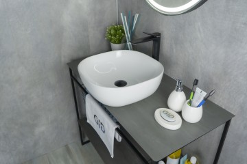 Раковина Gid D1301 51180 накладная белая 42.5x42.5x14.5