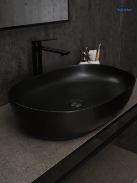 Раковина Gid Bm1348 53355 накладная черная матовая 61x41x13.5