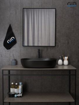 Раковина Gid Bm1348 53355 накладная черная матовая 61x41x13.5