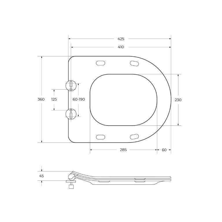 Унитаз подвесной безободковый с сиденьем BelBagno UNO BB3105CHR/SC