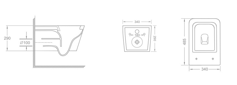 Унитаз подвесной IBERICA BLANCA TOLEDO MINI Tornado черный матовый (IB.TLM.234.2B2)