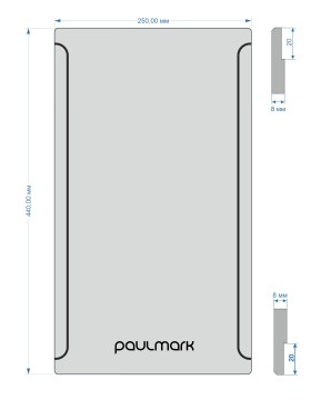 Разделочная доска PLATTE-440, HPL-пластик, Pl440-AN, антрацит, 440х250мм, Paulmark
