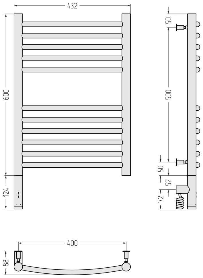 Богема 3.0 выгнутая 600х400 МЭМ левый