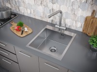 Мойка нерж. сталь KRONER 45, PM214551-BS, брашированная нерж. сталь, 450х510мм, Paulmark