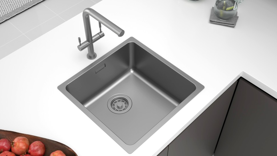 Мойка YUNI 44 UNI, нерж. сталь, YU44-GM, вороненая сталь, 440х440мм, Paulmark