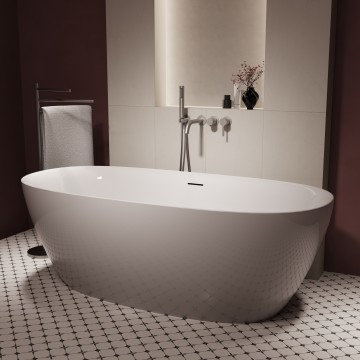 Ванна акриловая Vincea VBT-708-1700, 1700*800*585, цвет белый, щелевой перелив, слив белый