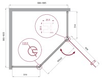 Душевой уголок BelBagno UNO-195-P-1-100-C-Cr