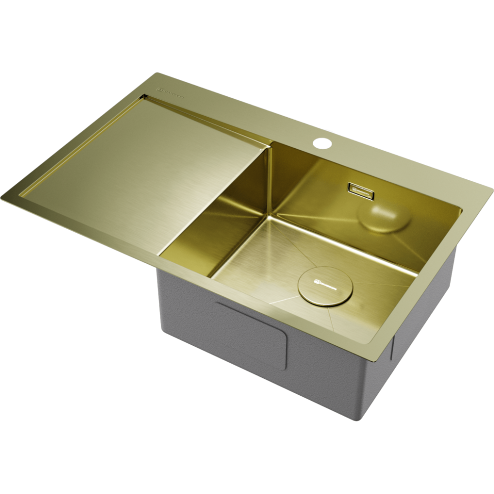 Кухонная мойка Omoikiri Akisame 78-R-LG нерж. сталь/светлое золото