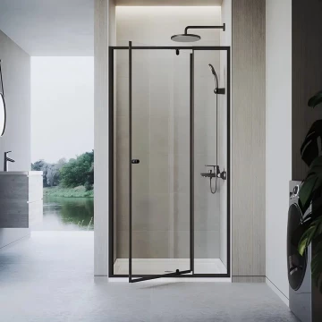 Душевая дверь Veconi Vianno VN-26B, 900x1950, черный, стекло прозрачное