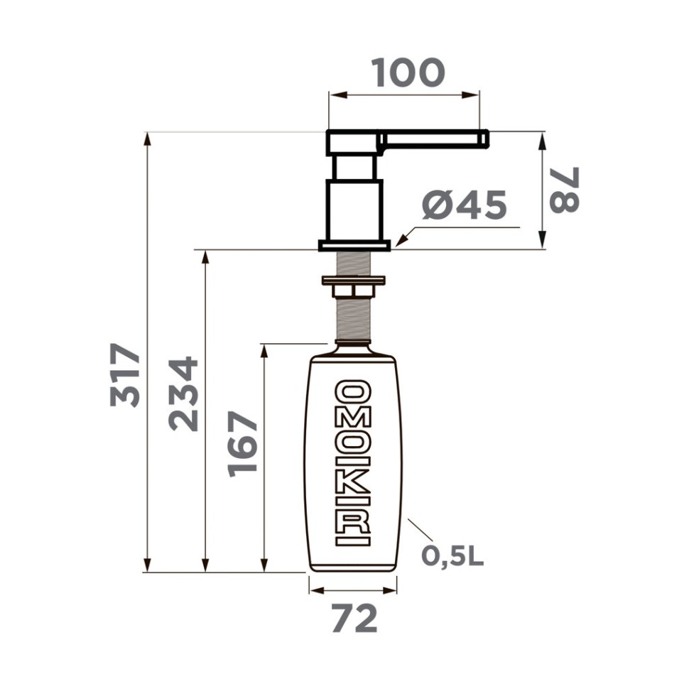 Дозатор Omoikiri OM-04-C латунь/хром