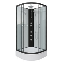 Душевая кабина Niagara Classic NG-6701-14BKTG (90х90х210) средний поддон(26см),черный,стекло прозрачное,4 места