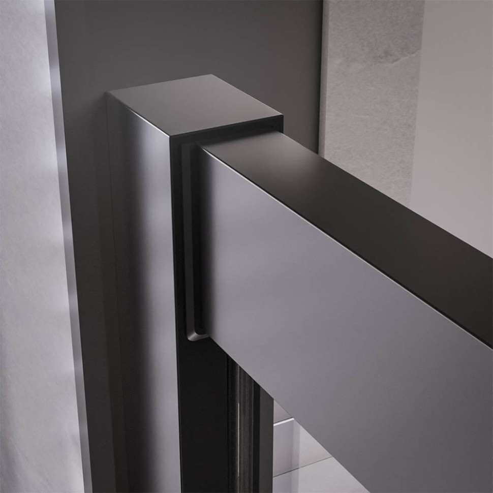 Душевой угол Veconi Premium Trento PTC-20B, 1000Х900x2000, черный матовый, стекло прозрачное