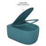 Унитаз BERGES подвесной EGO XL матовый темно-синий Rimless 54 см, сиденье дюропласт EGO XL Slim SO матовый темно-синий, микролифт, быстросъём