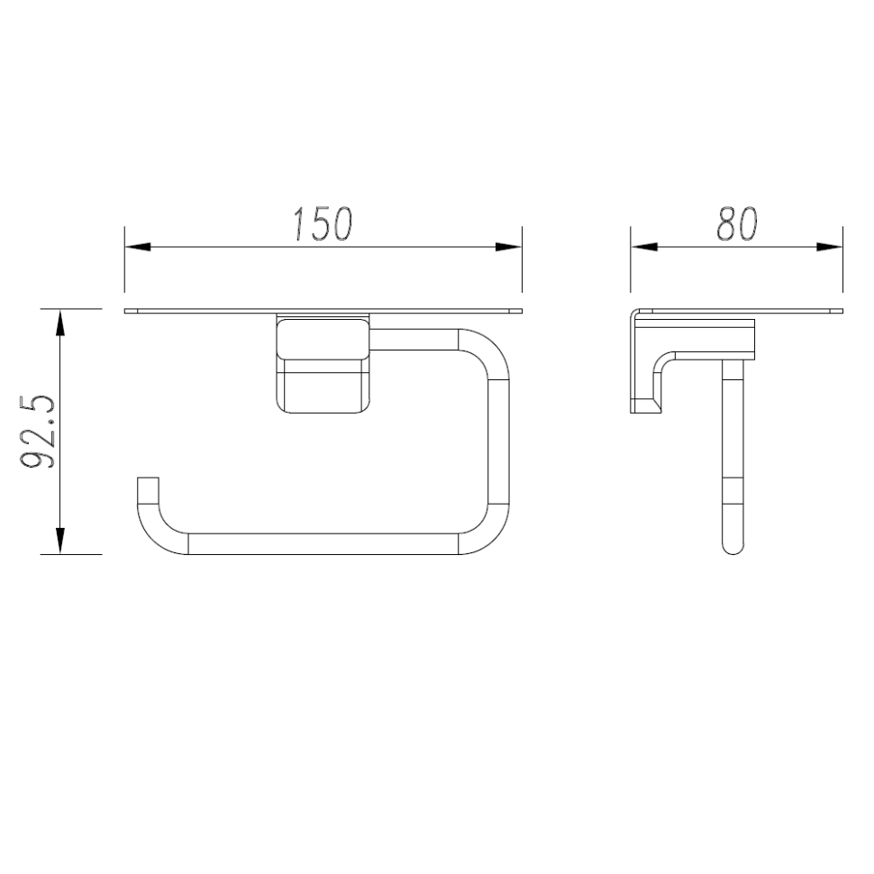 AQM7307MB Tivoli Держатель туалетной бумаги с полкой, черный матовый