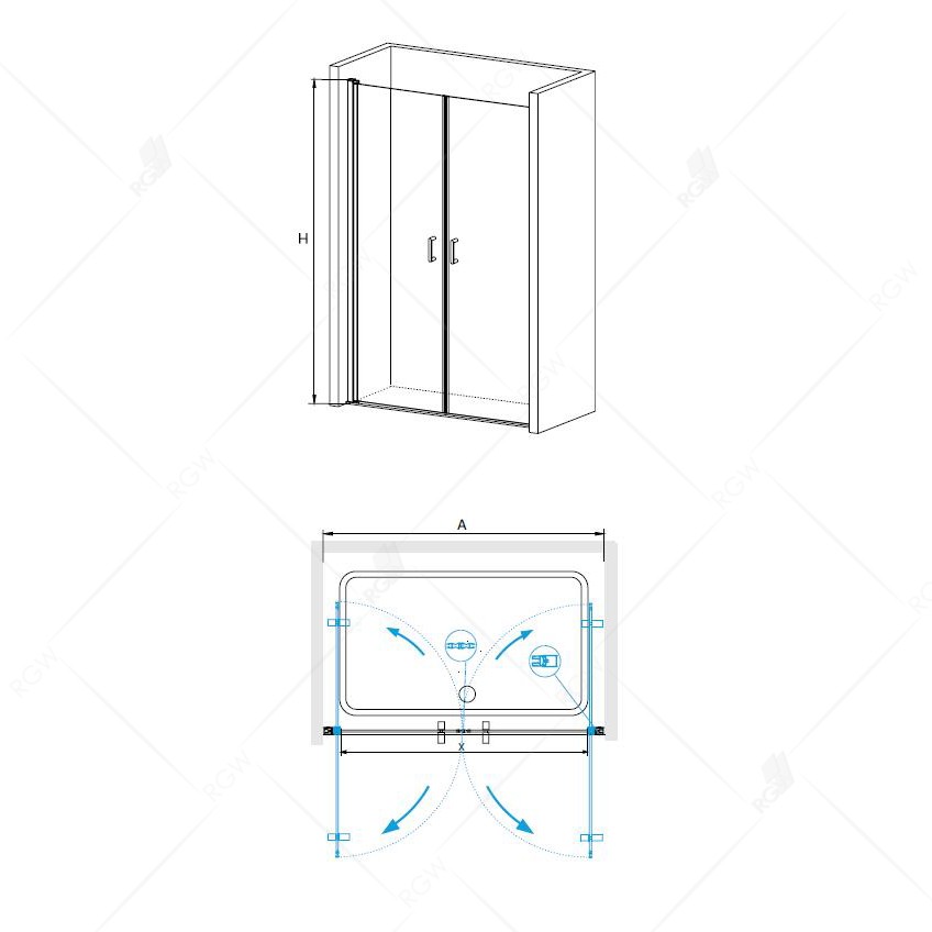 Душевая дверь RGW LE-06 (Прозрачное, 1000)