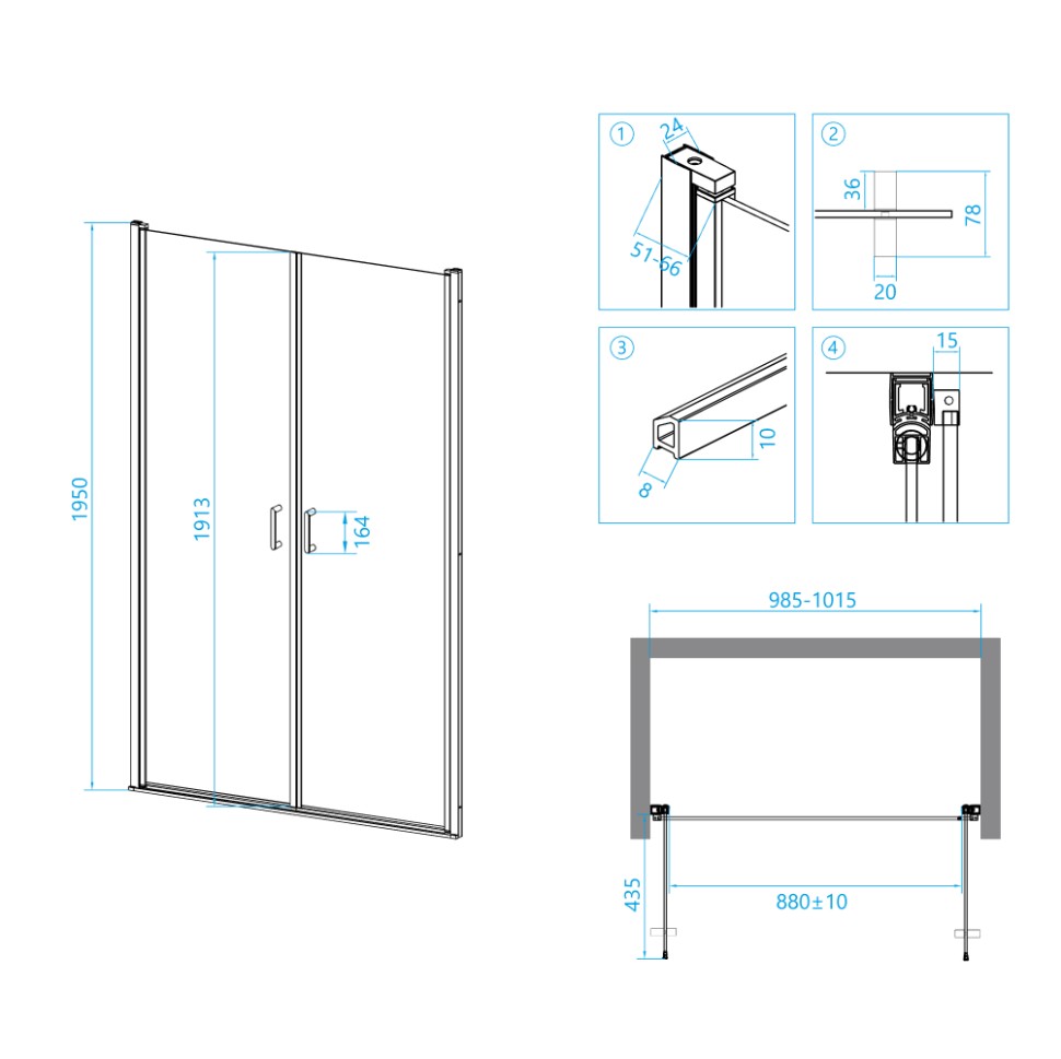 Душевая дверь RGW LE-06 (Прозрачное, 1000)